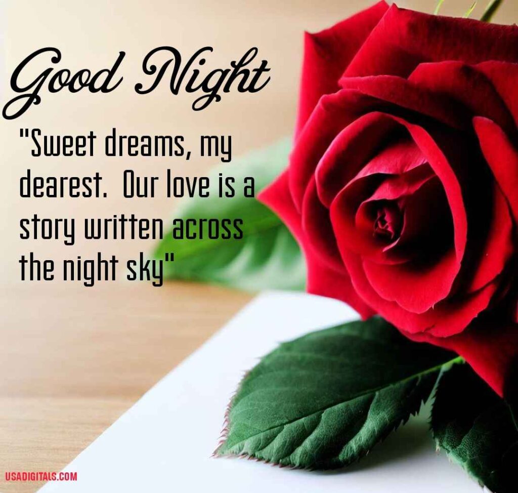Red rose and good night letter for wife 