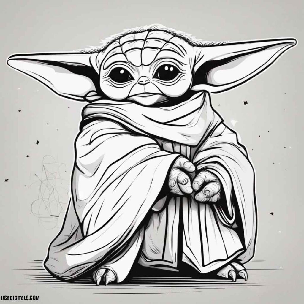 Baby Yoda drawing 