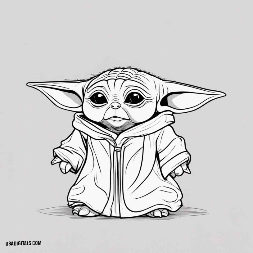 Baby Yoda drawing 